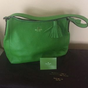 Kate Spade green pebbled leather pocketbook